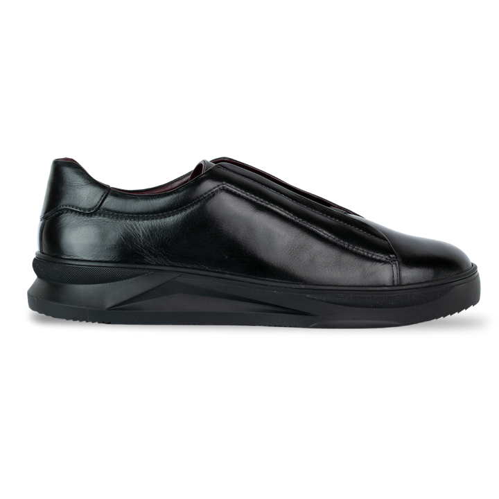 Skiller: Sneakers Homme - Cuir Noir