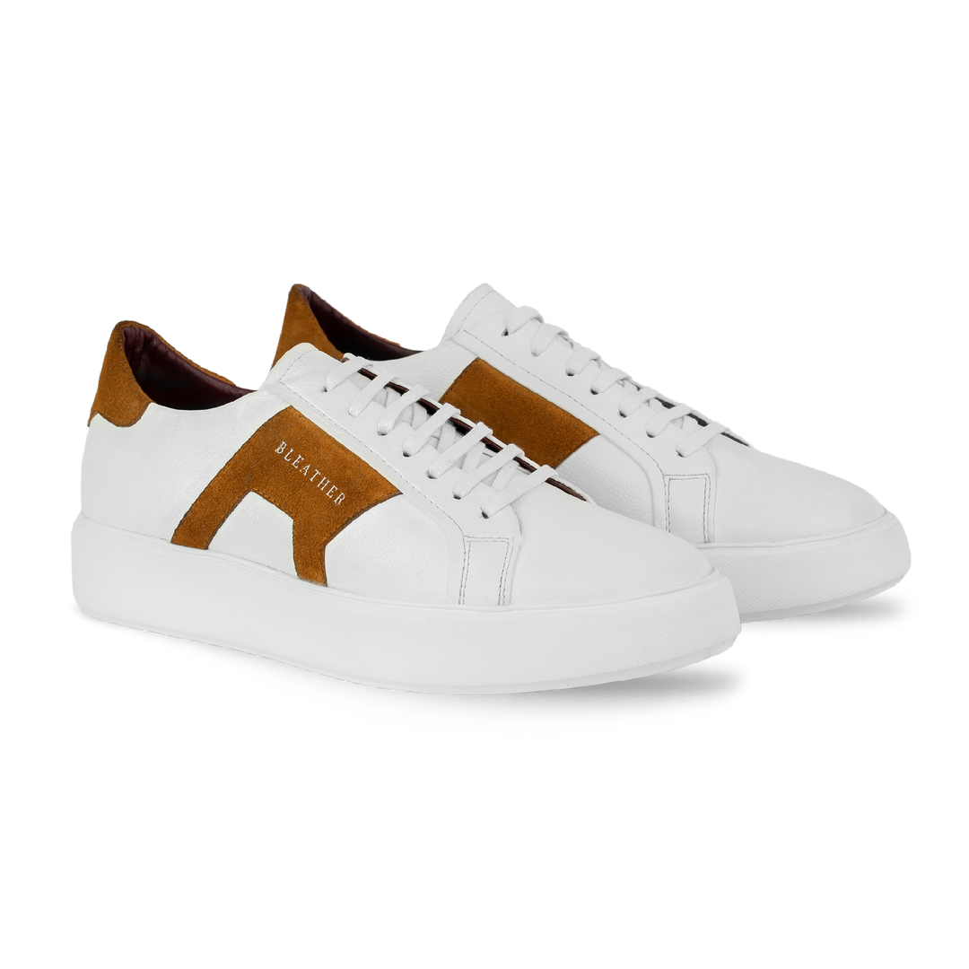 Egbert: Sneakers Homme - Cuir Blanc M'