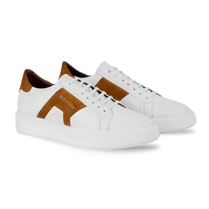 Egbert: Sneakers Homme - Cuir Blanc M'