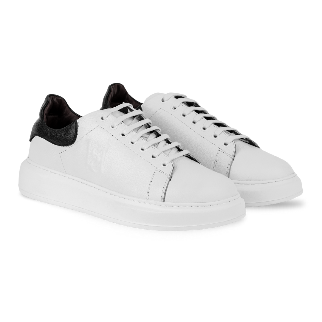 Palmer: Sneakers Homme - Cuir Blanc N'