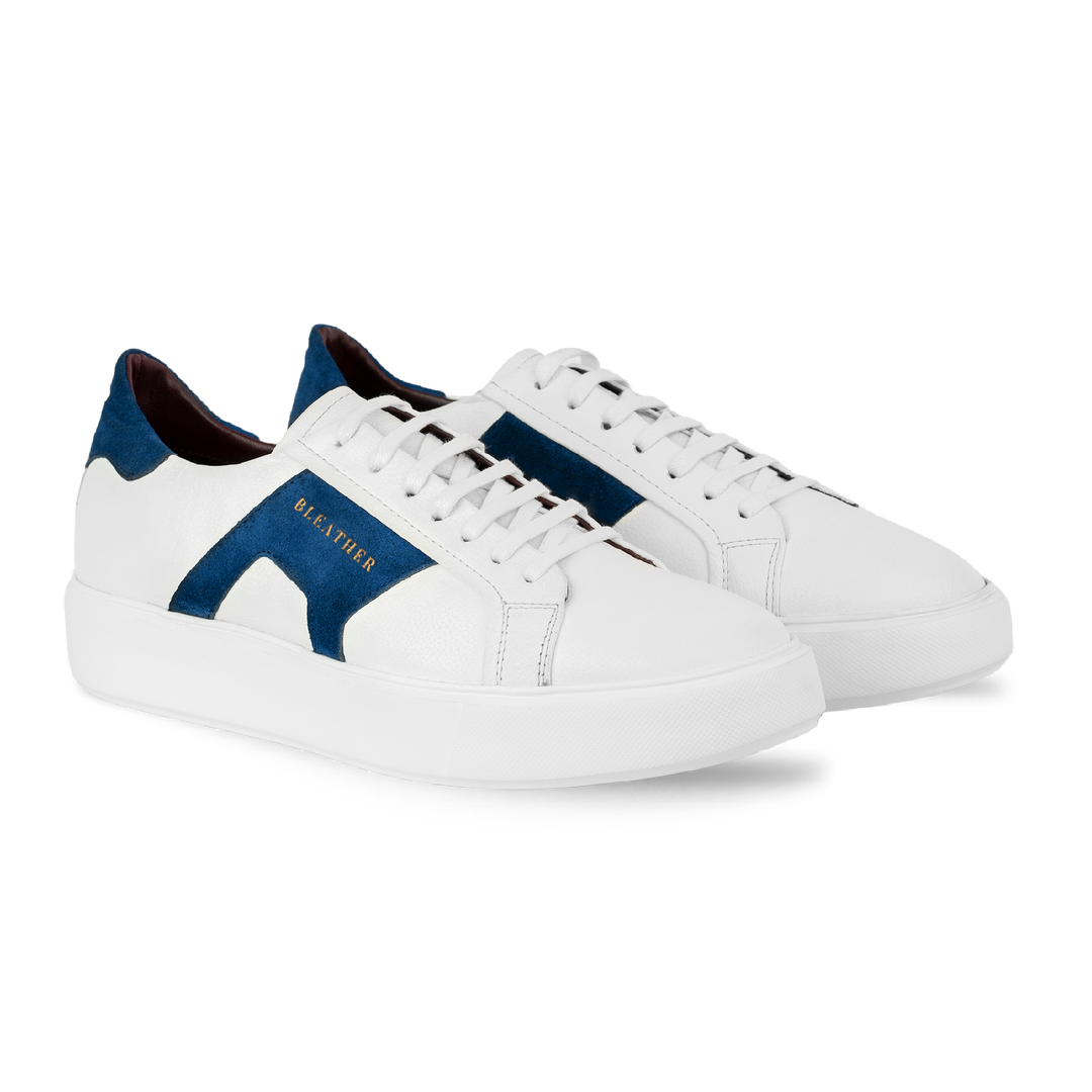 Egbert: Sneakers Homme - Cuir Blanc B'