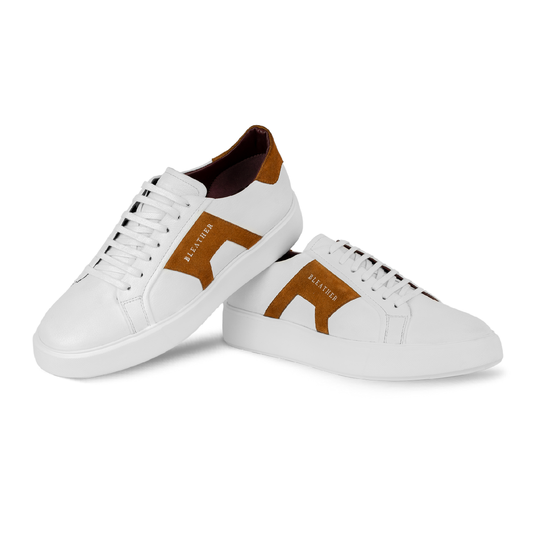 Egbert: Sneakers Homme - Cuir Blanc M'