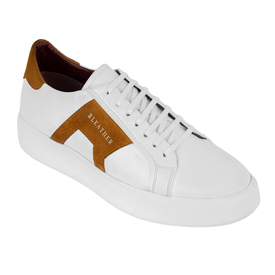 Egbert: Sneakers Homme - Cuir Blanc M'