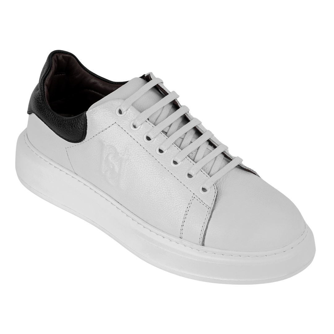 Palmer: Sneakers Homme - Cuir Blanc N'