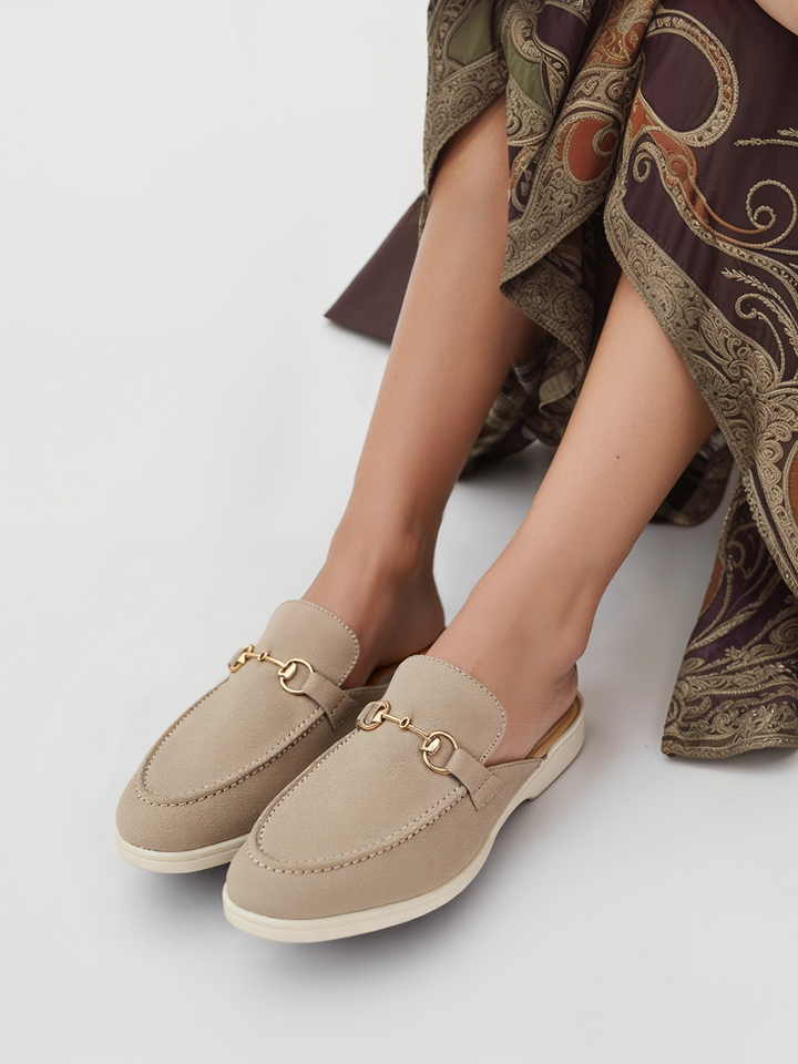 Emma: Mules Femme - Daim sand