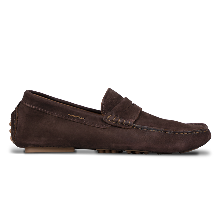 Gary: Mocassin Homme - Daim Marron