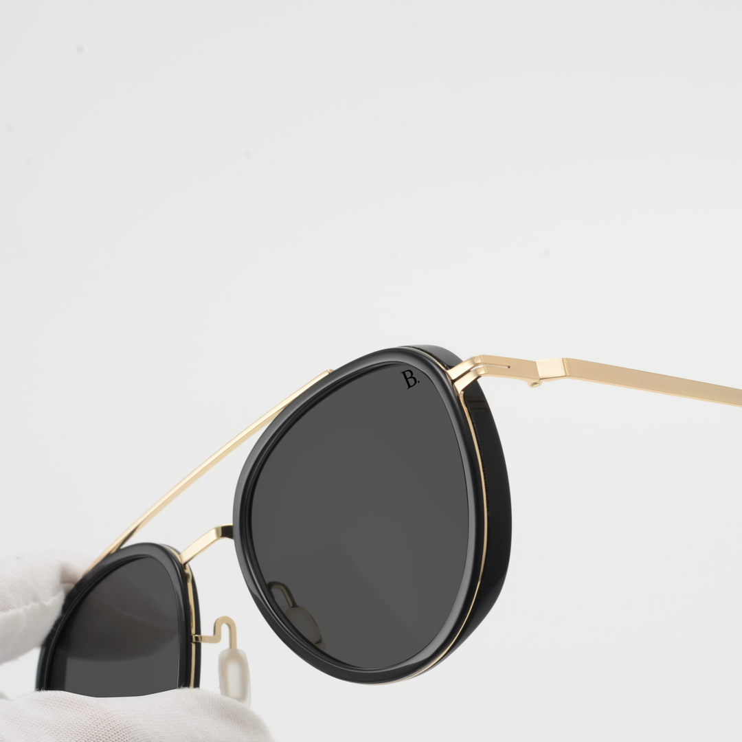 Lotus: Lunettes de soleil de luxe Noir-Doré