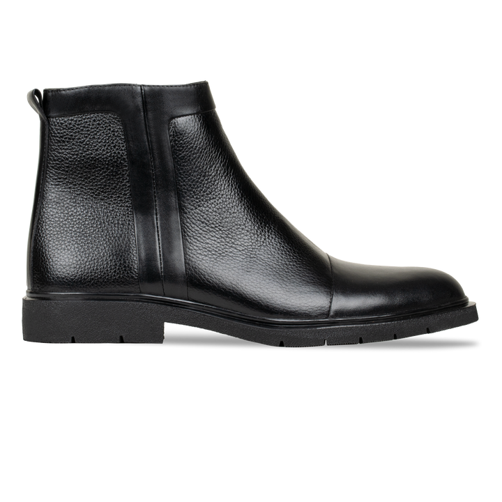 Castel: Demi Bottes Homme - Cuir Noir