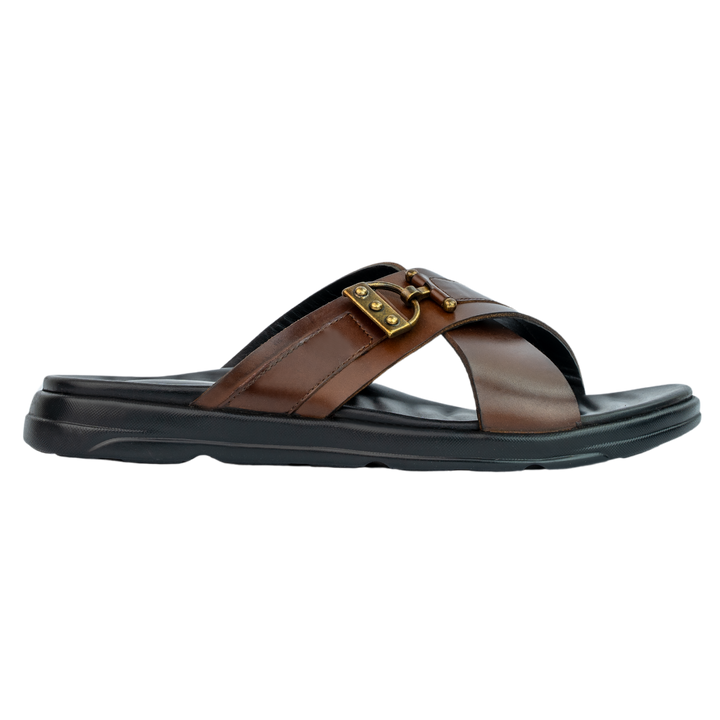 Oasis: Sandales Homme - Cuir Marron