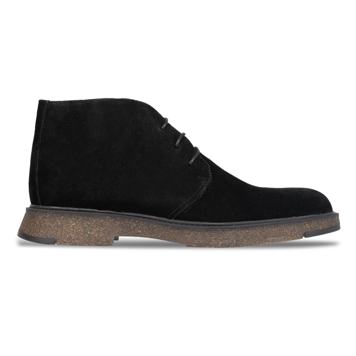 Clarke: Demi Bottes Homme - Daim Noir