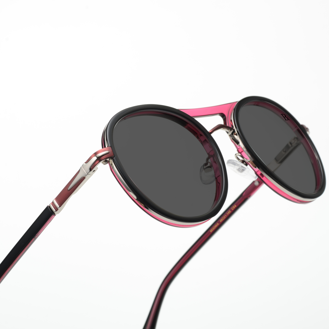 Begonia: Lunettes de soleil de luxe Rose Argenté