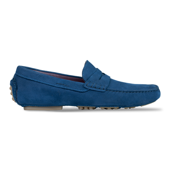 Gary: Mocassin Homme - Daim Bleu