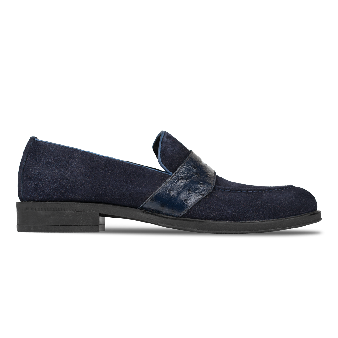 Anderton: Mocassin Homme - Cuir Bleu