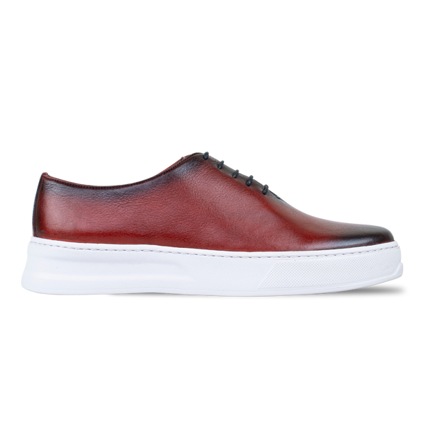 Kirk: Sneakers Homme - Cuir Bordeaux