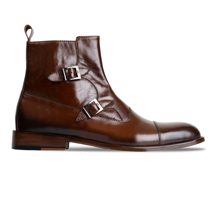 Arthur: Boots à boucles - Cuir Marron