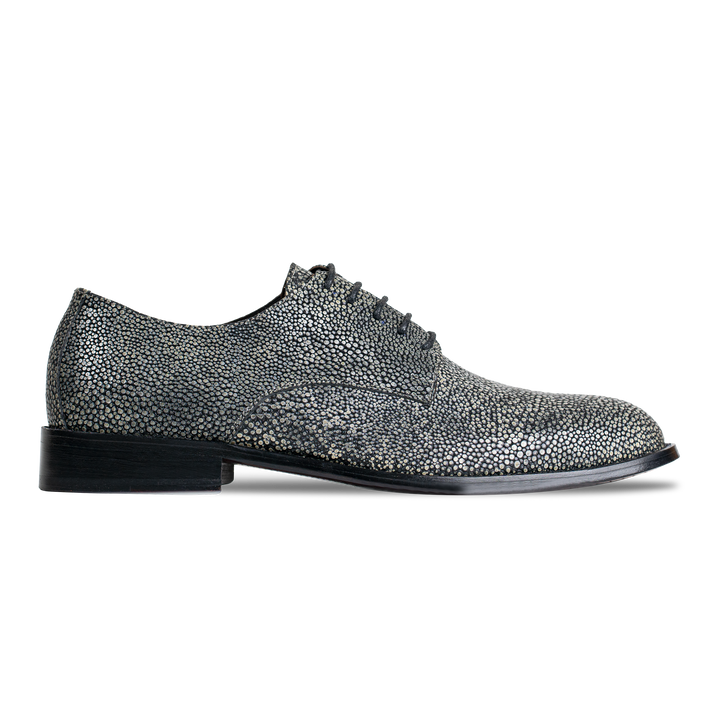 Miler: Derby Homme - Cuir gris métallique