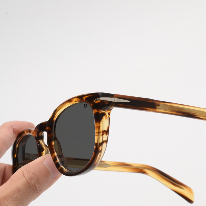 Clover: Lunettes de soleil de luxe Havane Grife