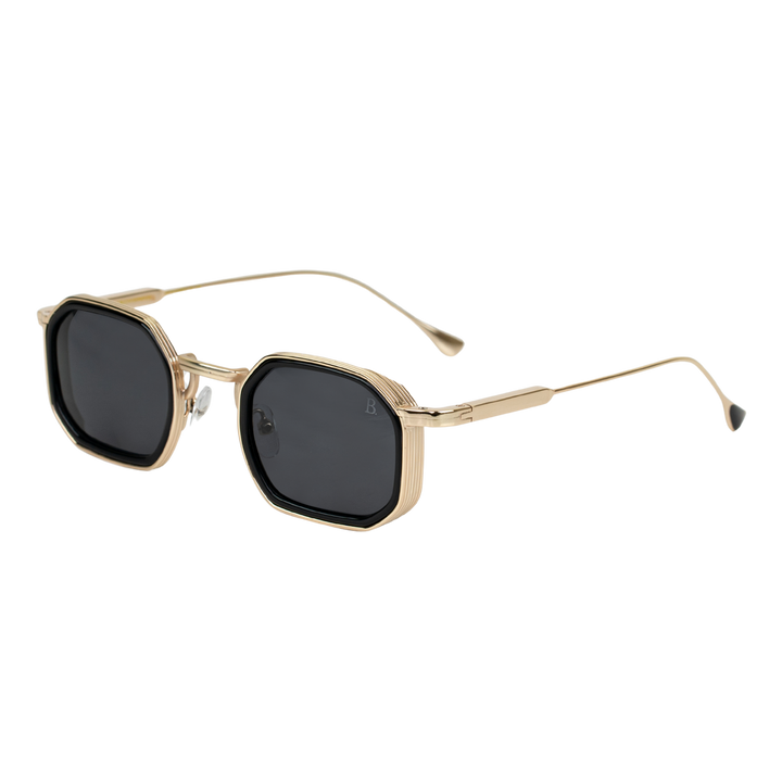 Riveria: Lunettes de soleil de luxe Noir Gold