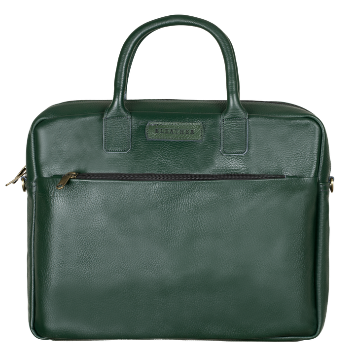 Prestige: Cartable Ordinateur - Cuir Vert