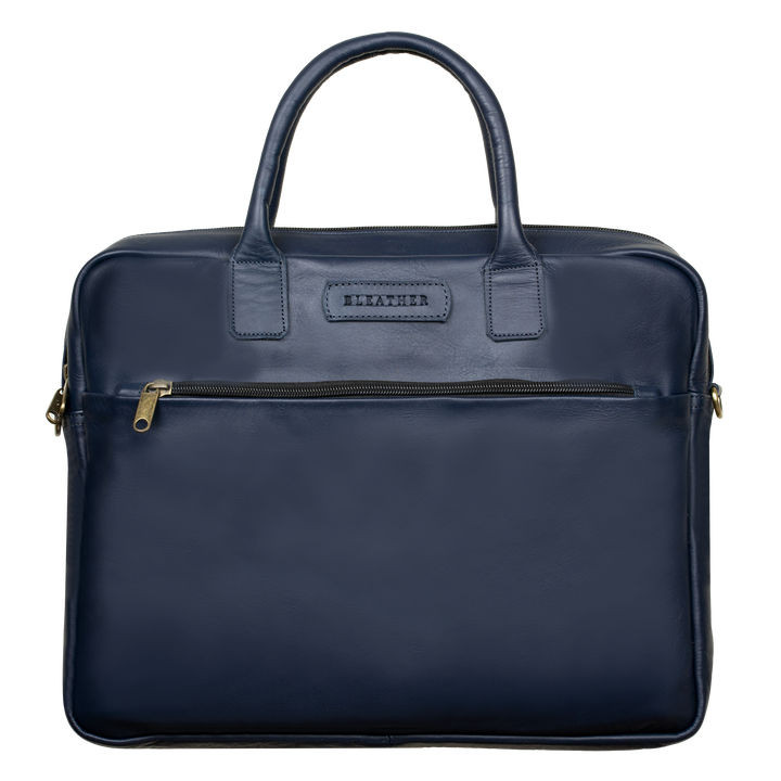 Prestige: Cartable Ordinateur - Cuir Bleu