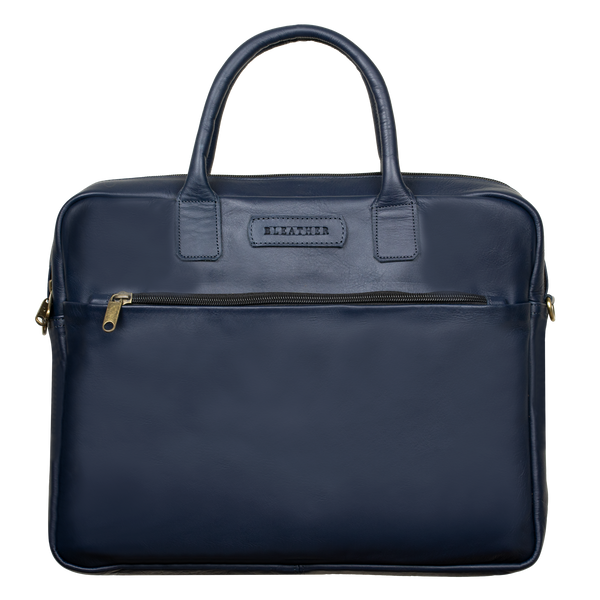 Prestige: Cartable Ordinateur - Cuir Bleu