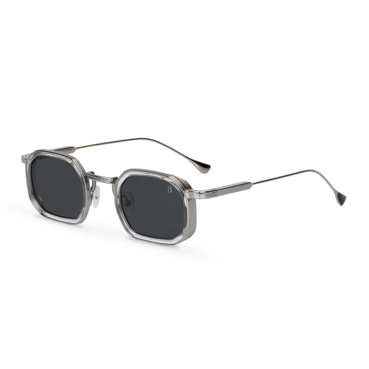 Riveria: Lunettes de soleil de luxe Noir Silver