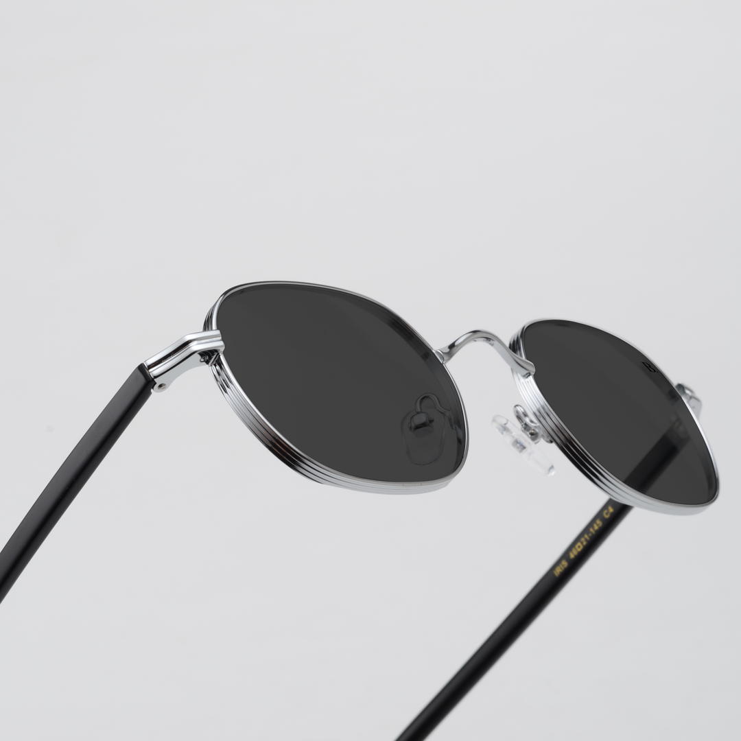 Iris: Lunettes de soleil de luxe Argente Noir