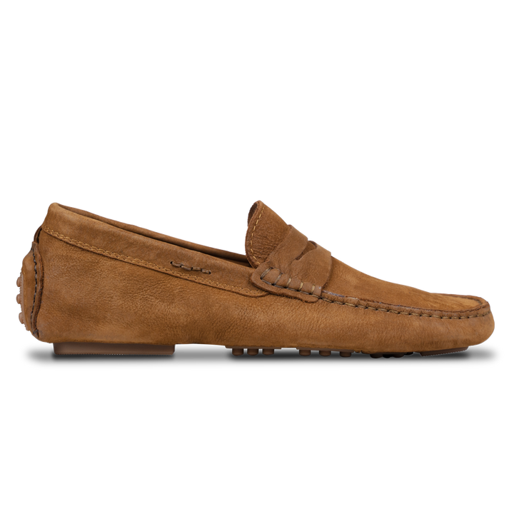 Gary: Mocassin Homme - Daim Cognac