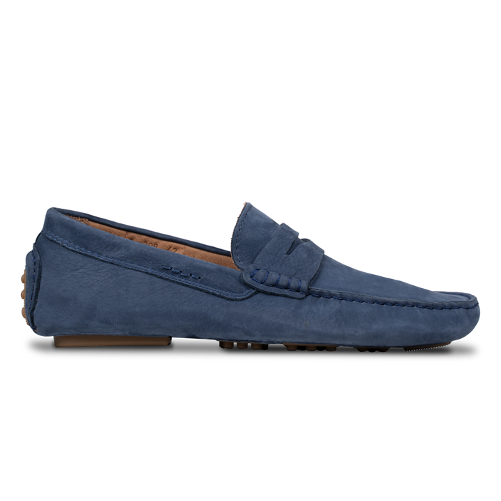 Gary: Mocassin Homme - Daim Bleu Persan