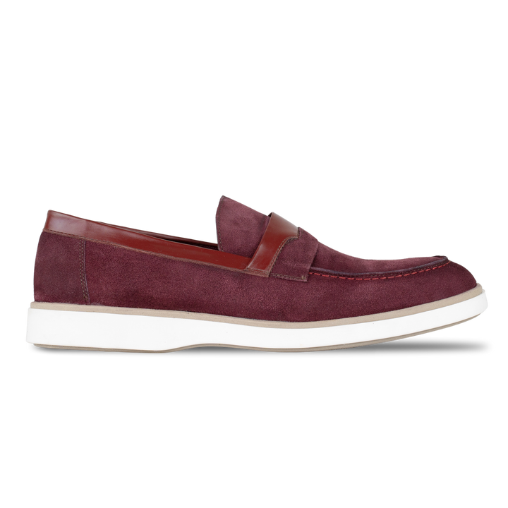 Phelps: Mocassin Homme - Daim Bordeaux