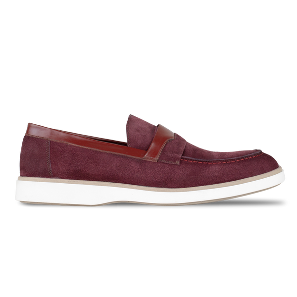 Phelps: Mocassin Homme - Daim Bordeaux