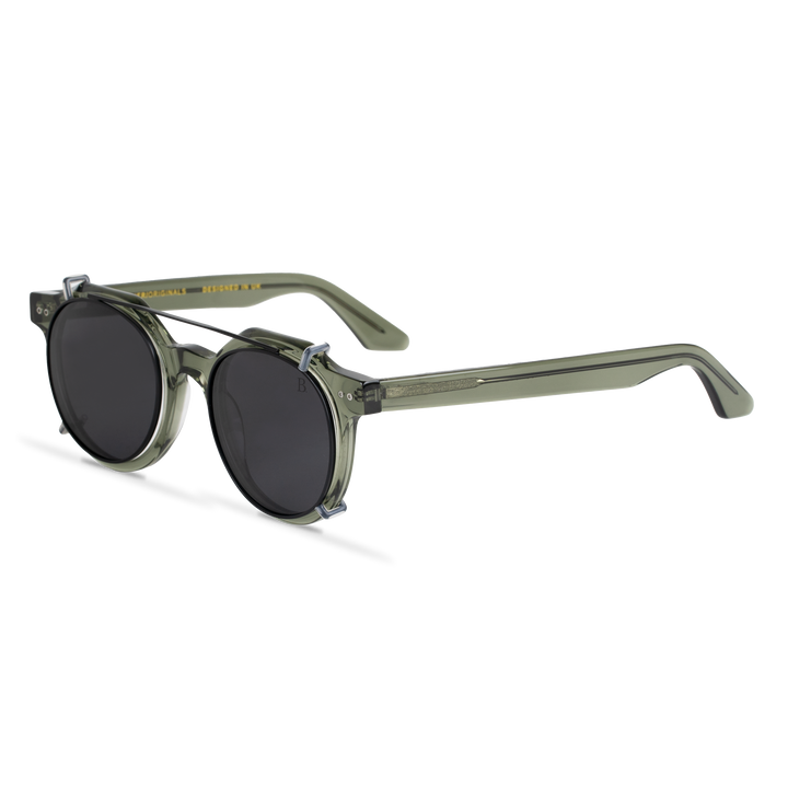 Ginkgo: Lunettes à clips de luxe Gris transparent