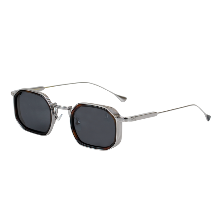 Riveria: Lunettes de soleil de luxe Havane Silver