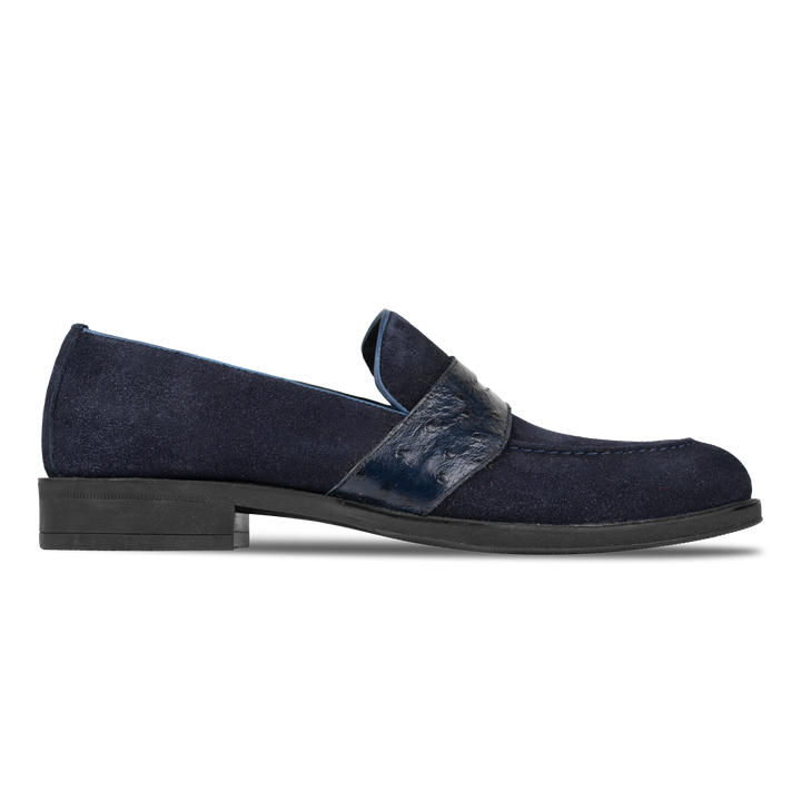 Anderton: Mocassin Homme - Cuir Bleu