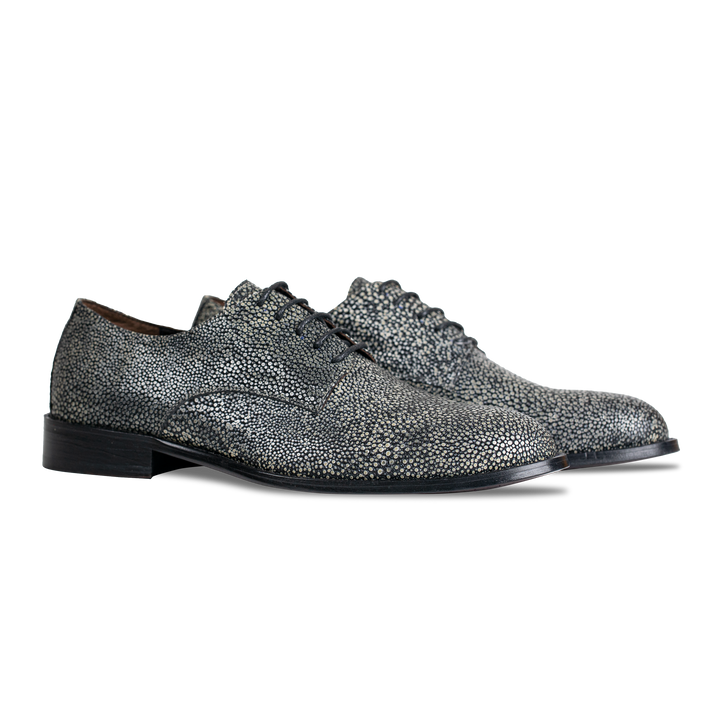 Miler: Derby Homme - Cuir gris métallique