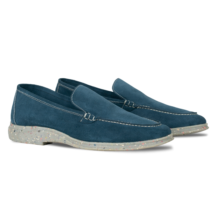 Stewart: Mocassin Homme - Daim Bleu persan