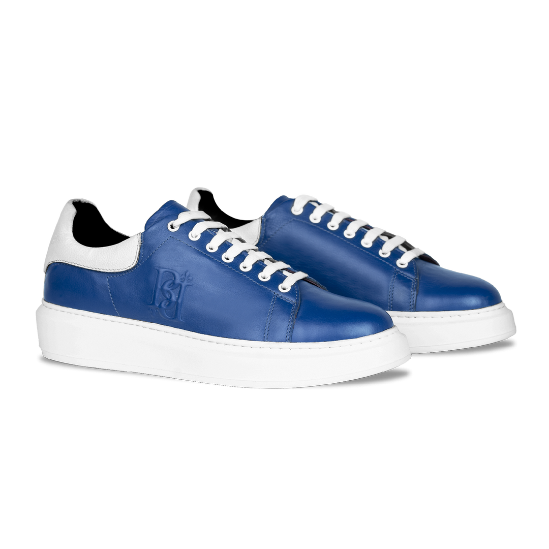 Palmer: Sneakers Homme - Cuir Bleu