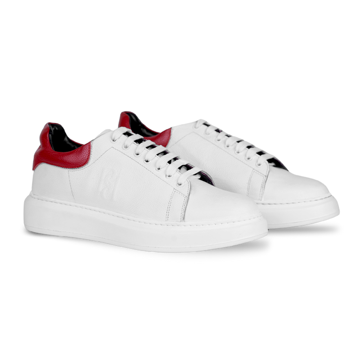 Palmer: Sneakers Homme - Cuir Blanc R'