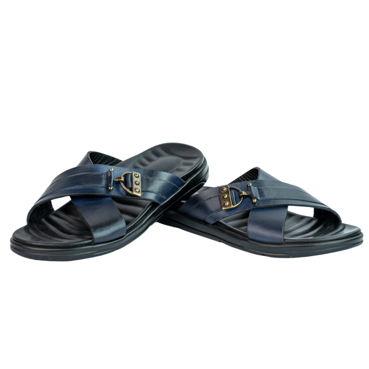 Oasis: Sandales Homme - Cuir Bleu