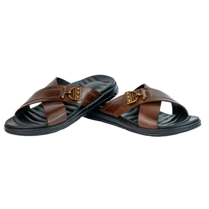 Oasis: Sandales Homme - Cuir Marron