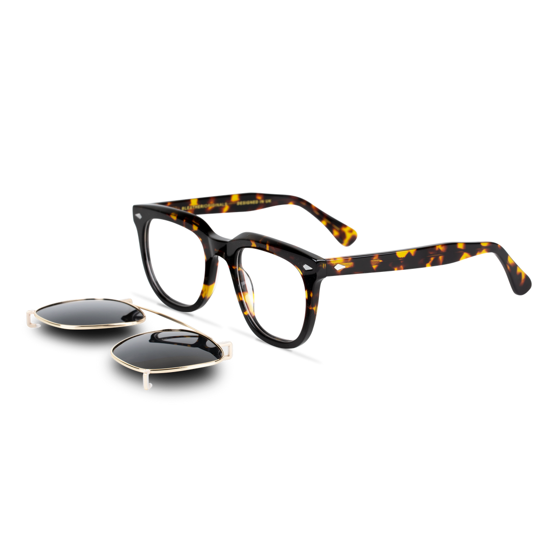 Cypress: Lunettes à clips de luxe Havane