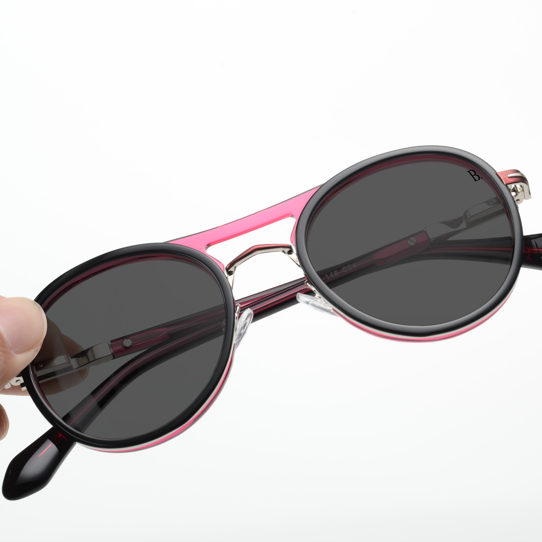 Begonia: Lunettes de soleil de luxe Rose Argenté