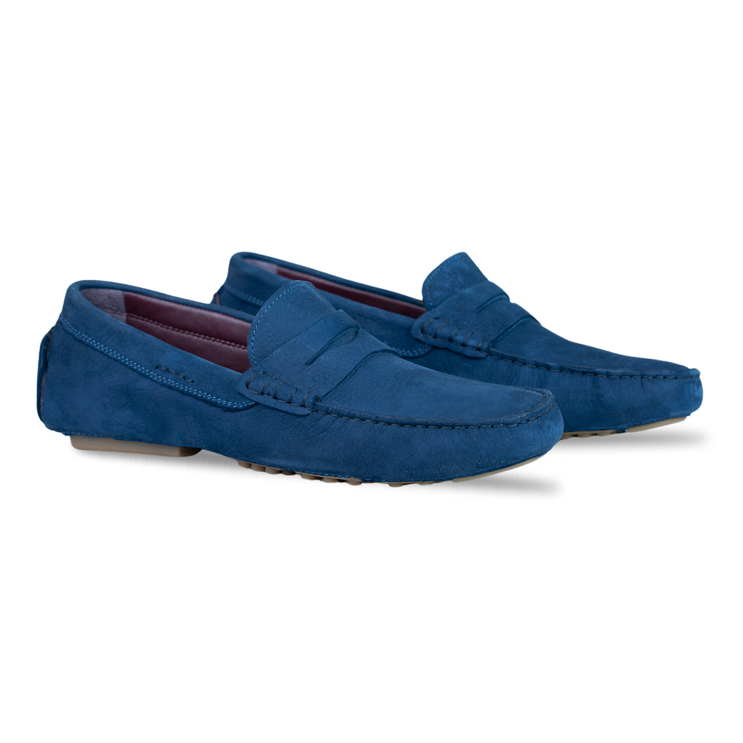 Gary: Mocassin Homme - Daim Bleu