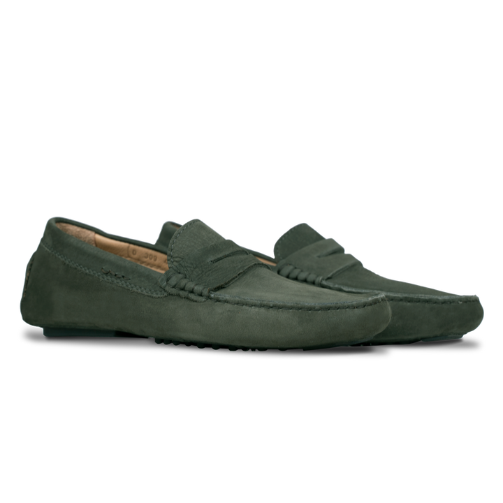 Gary: Mocassin Homme - Daim Vert