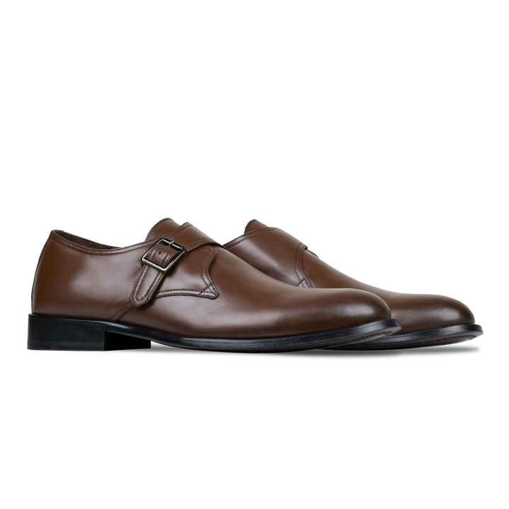 Abram: Chaussures à boucles - Cuir Marron