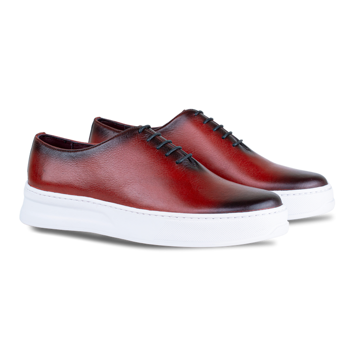 Kirk: Sneakers Homme - Cuir Bordeaux