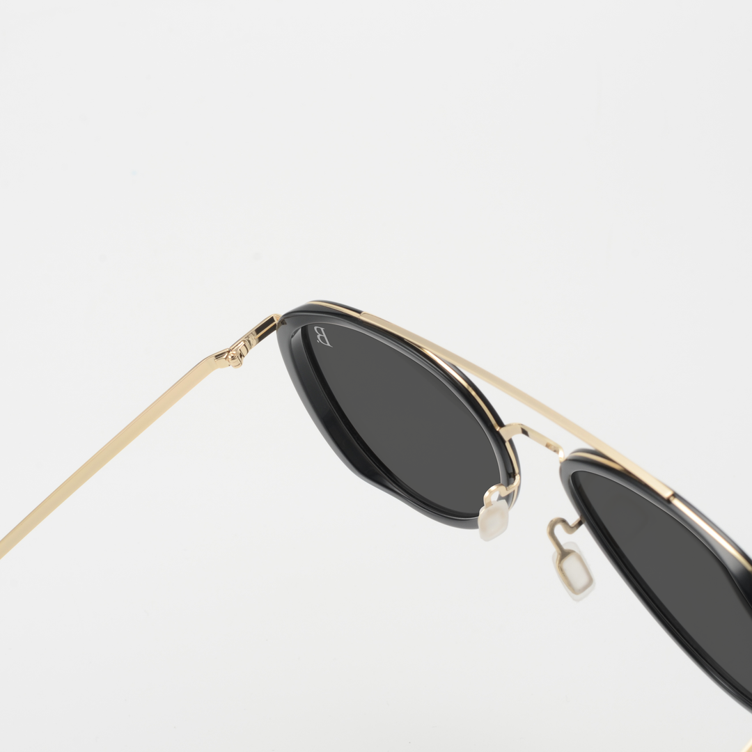 Lotus: Lunettes de soleil de luxe Noir-Doré