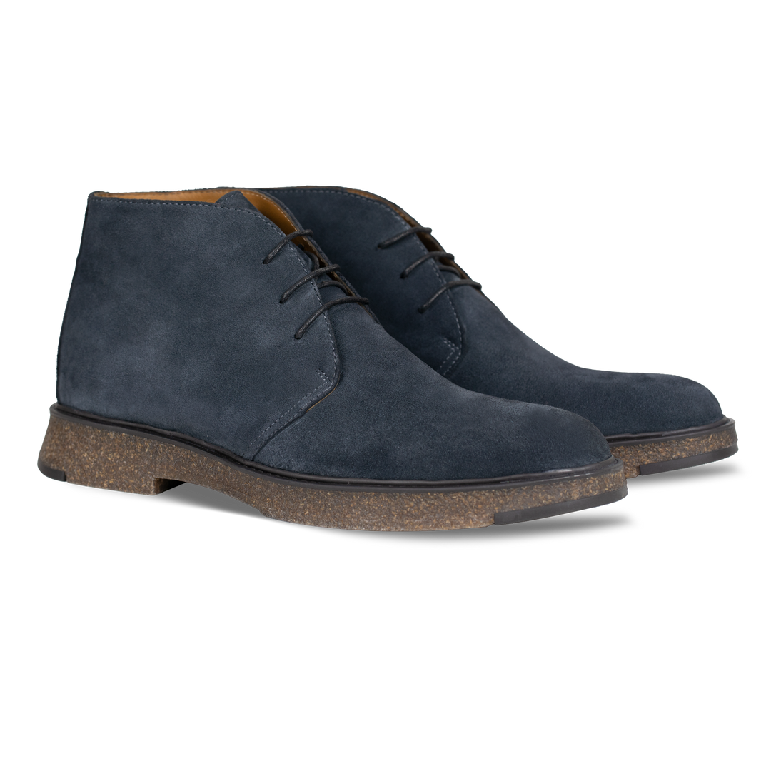 Clarke: Demi Bottes Homme - Daim Bleu