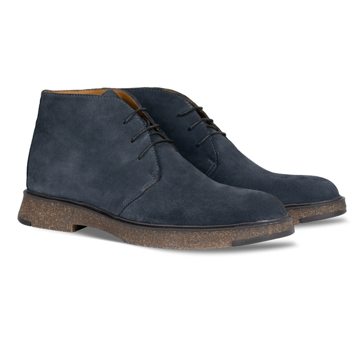 Clarke: Demi Bottes Homme - Daim Bleu