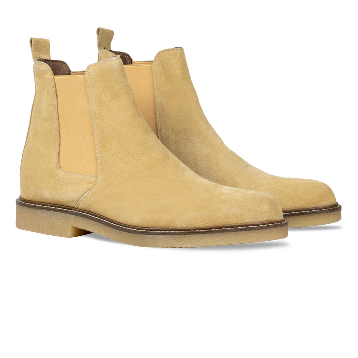 Foxton: Chelsea Boots Homme - Daim Écru